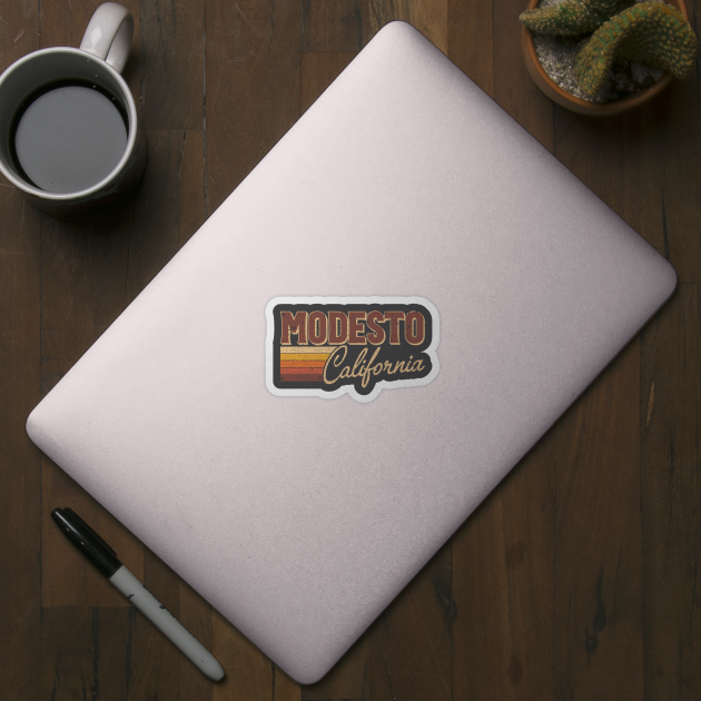 Modesto California Modesto California Sticker TeePublic